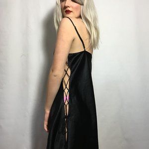Victoria’s Secret black side lace up slip gown